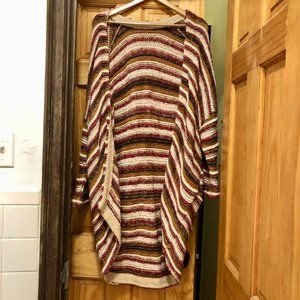 Maje Longline Open Striped Cardigan